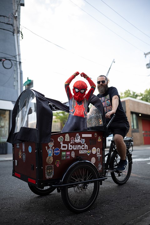 Portrait by South Street Sam - kid in spiderman costume