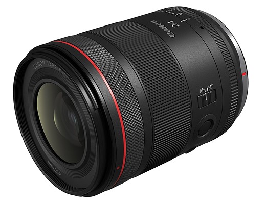 Canon RF 24mm F1.4 L VCM front quarter view