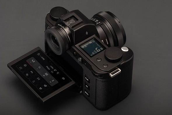Leica SL3-S angled view with rear screen