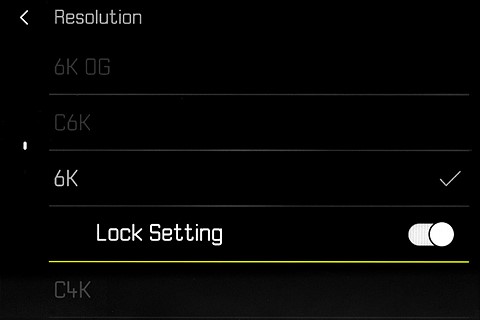 leica SL3-S video parameter screen