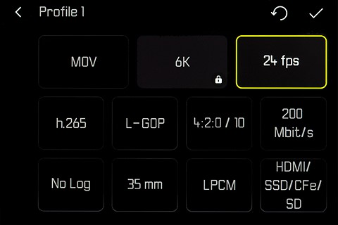 leica SL3-S video parameter screen locked