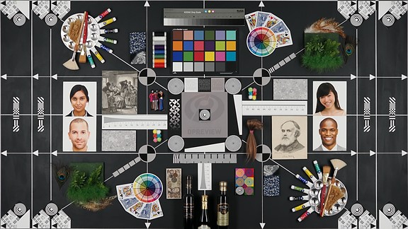 Image showing the DPReview test scene using the OM-3's standard color profile