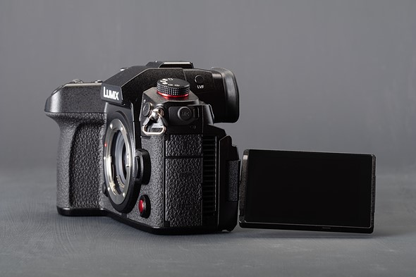 Panasonic GH7 with LCD screen flipped out