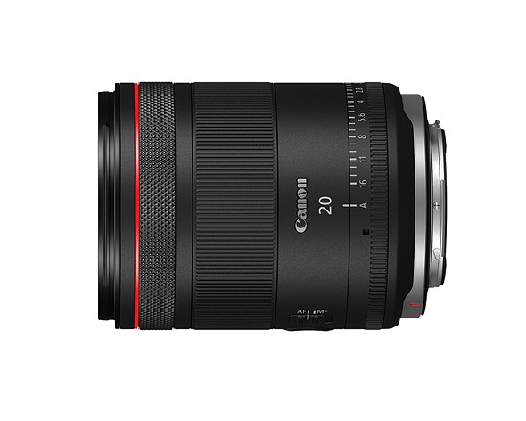 Canon RF20mm F1.4L VCM showing aperture ring