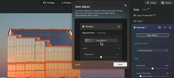 Luminar Neo Auto Adjust