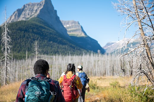 RGB Hikers in Glacier