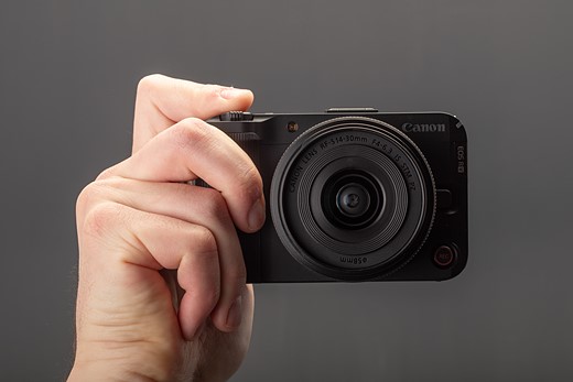 EOS R50V Front In-Hand