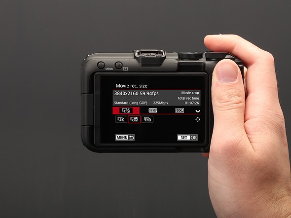 EOS R50V Video menu