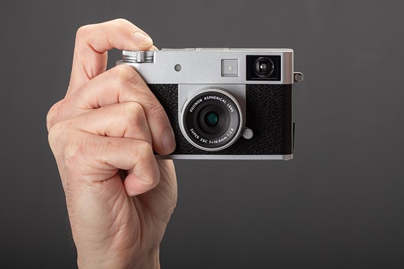 Fujifilm X half in-hand front