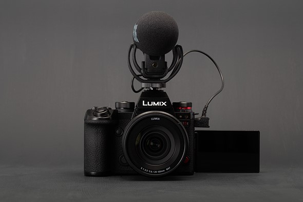 S1IIE with microphone screen flipped out