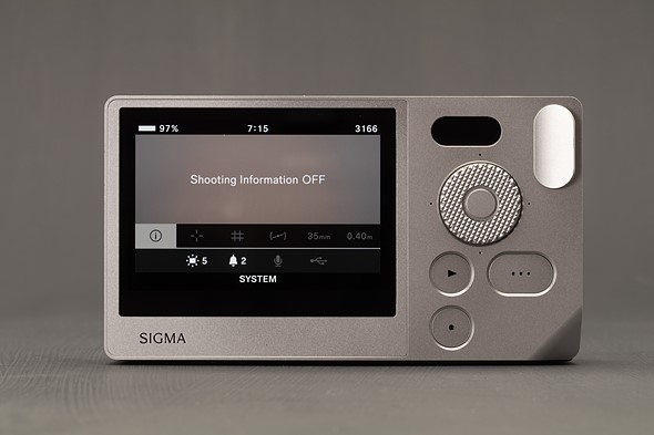 Sigma BF other settings display