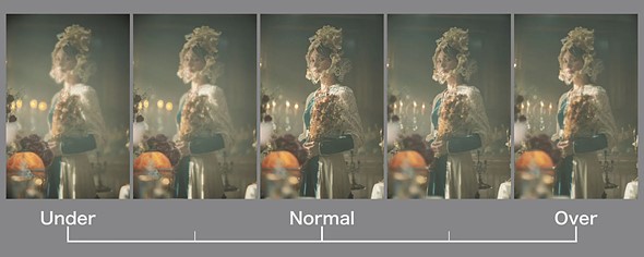 five portraits in line with chart labeling under normal over