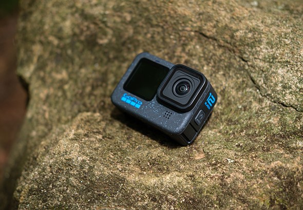 gopro rests on a rock