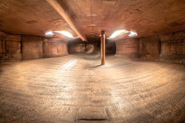 interior of violin with wood post-3