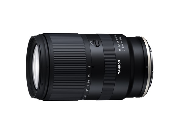 the Tamron 18-300 Z-mount lens on white background