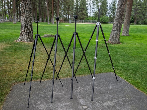 Peak Design Pro Tripods size comparison extended