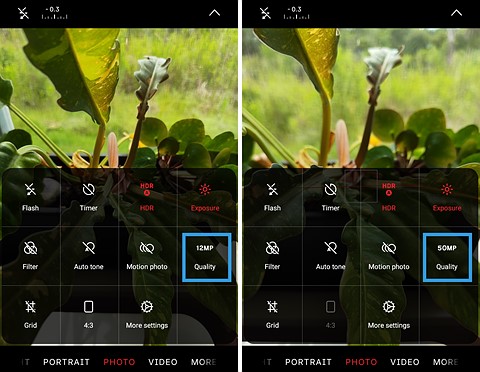 two screenshots of nothing phone 3a camera app settings