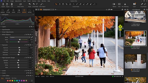 Image of Capture One Pro editin gsoftware in action