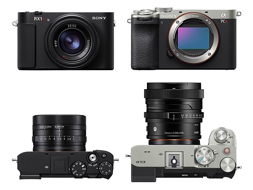 Sony RX1R III size comparison vs Sony a7CR with Sigma 35mm F2 lens