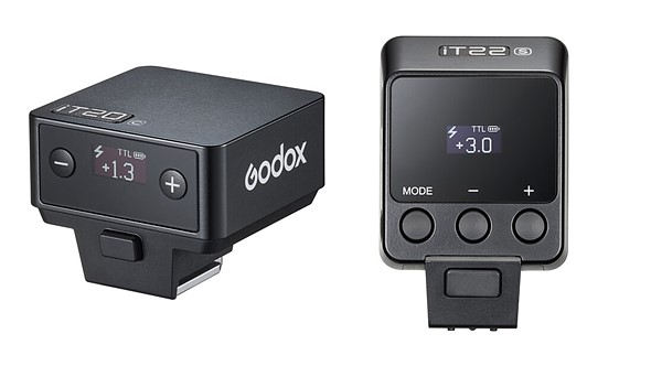 the godox it20 and it22 are facing backwards against a white background