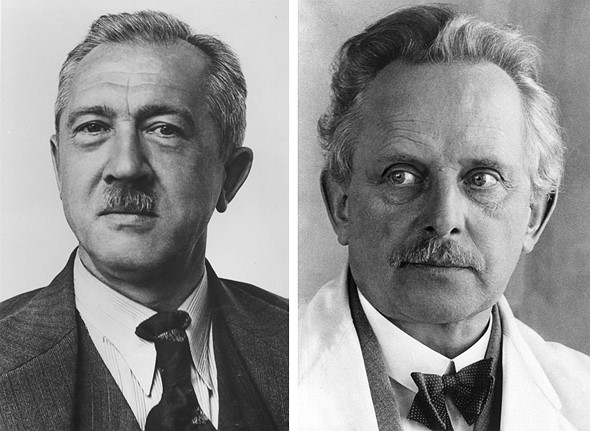 two portraits of men placed side by side