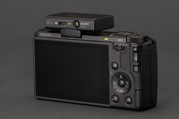 Ricoh GRIV with GF2 flash rear