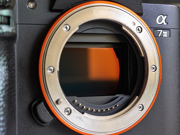 a sensor inside a camera is exposed with dust on it