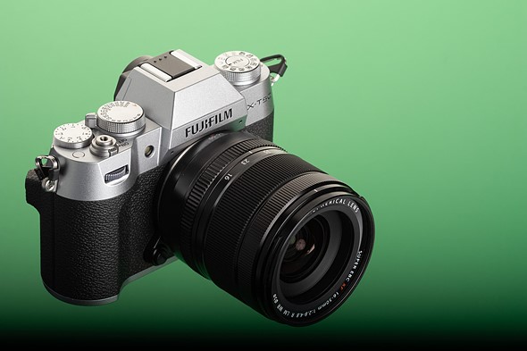 Fujifilm X-T50 against green background