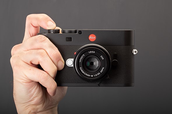 Leica M-EV1 in-hand front
