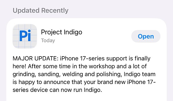 a screenshot of the apple app store listing for project indigo