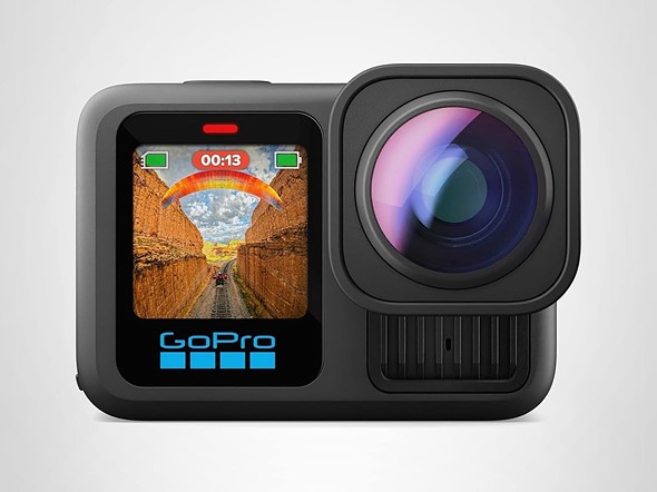 the gopro 13 black ultra wide edition is on a white background