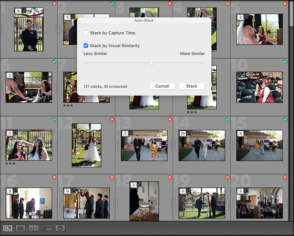 Lightroom visual stacks