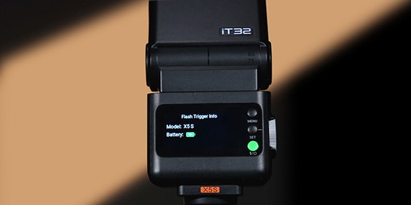 a godox it32 flash shows unit information on the display