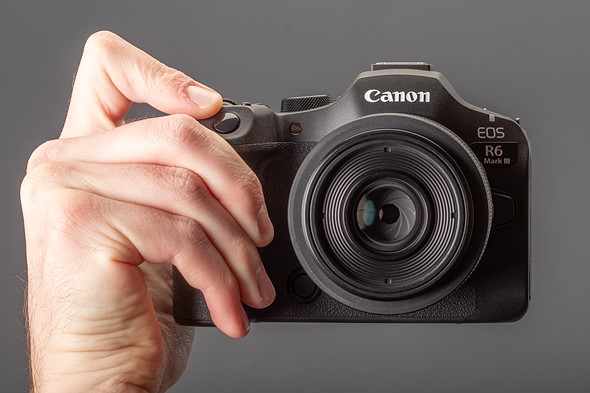 canon eos r6iii in hand front