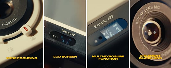 four screenshots of a video f a camera are next to each other with white spaces between