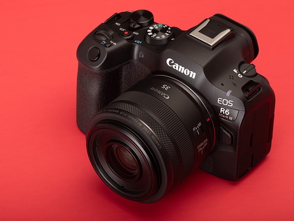 canon eos r6iii on red background