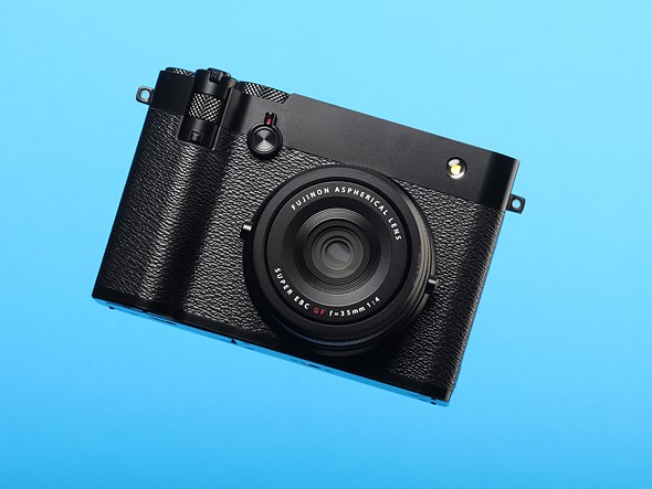 fujifilm gfx100rf on blue background