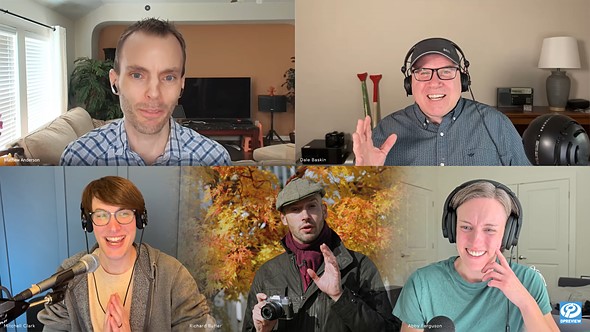 members of the dpreview editorial team talking to each other on a video call