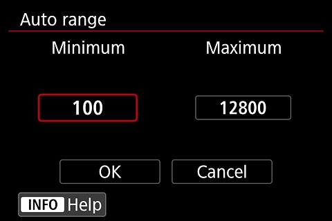 canon Auto ISO menu