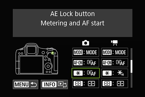 multiple AF start buttons assigned