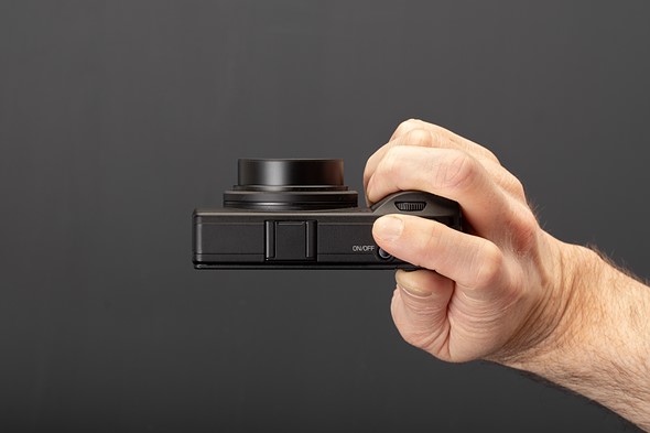 Ricoh GR IV Monochrome in-hand top view