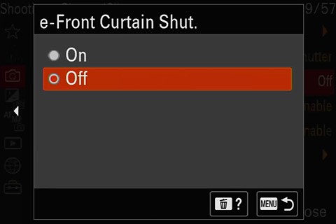e-front curtain shutter