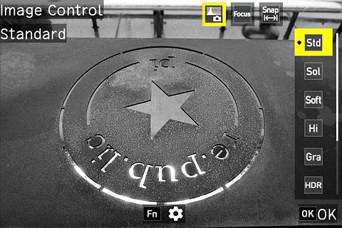 gr iv monochrome adj menu image control