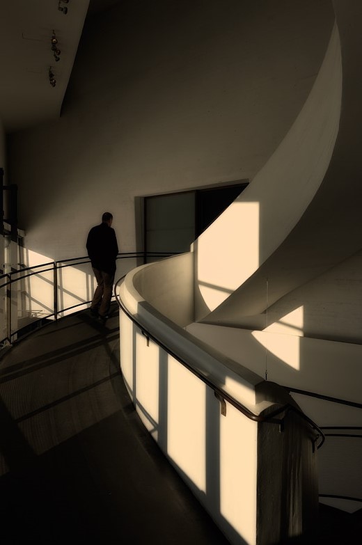 Kaj E a secret place inside a building  stairs and ramp hallways