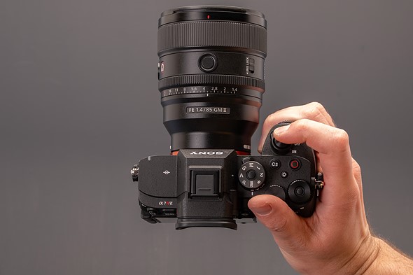 sony a7rvi in hand from top