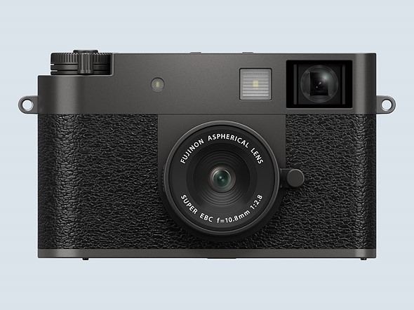 the fujifilm x half on a pale blue background