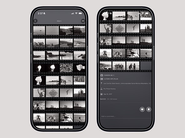 two iphones showing the phaos contact sheet