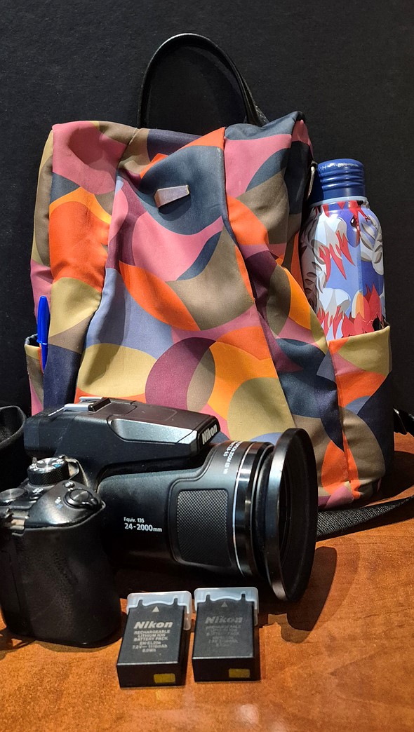 kathie backpack and camera