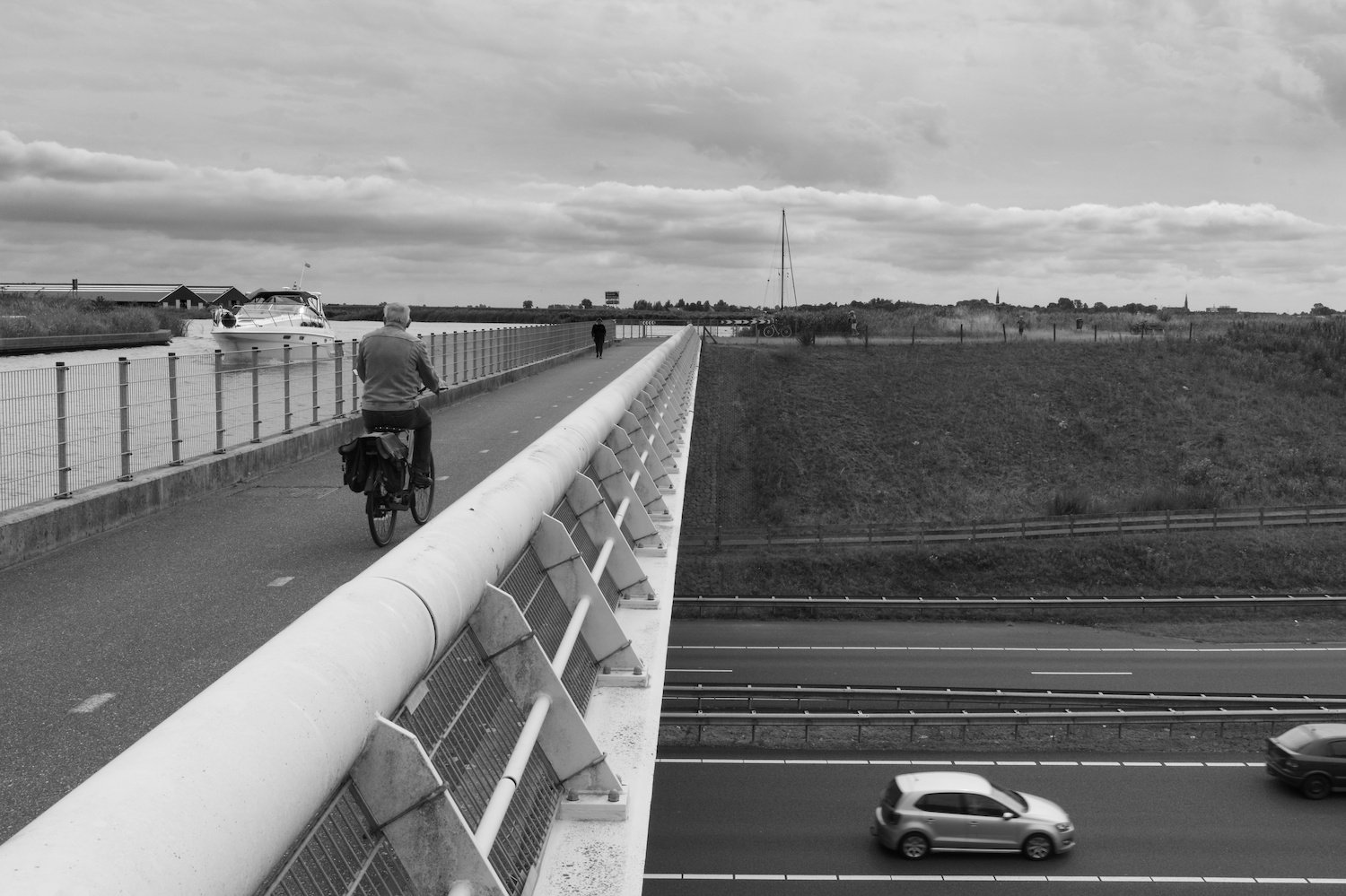 Bike path in coastal west of Netherlends